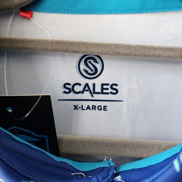 SCALES Men's XL Golf Polo UPF 50+ | Clubhouse Performance Hula Surf & Slay NWT - Picture 8 of 13